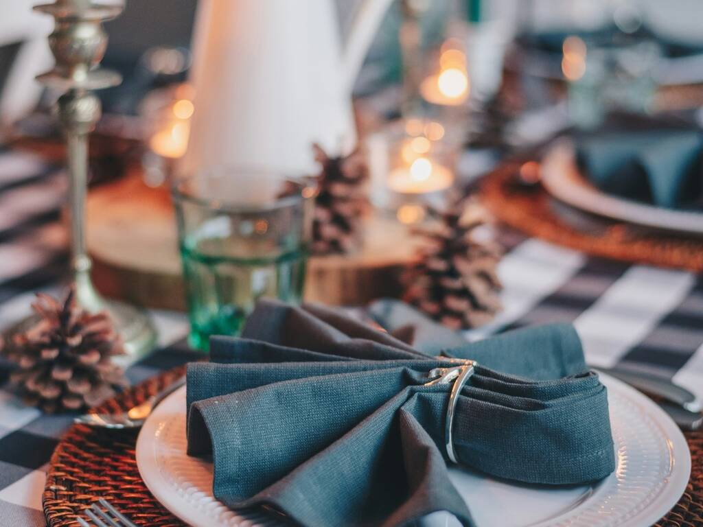 An image of a table that has been set up for a dinner