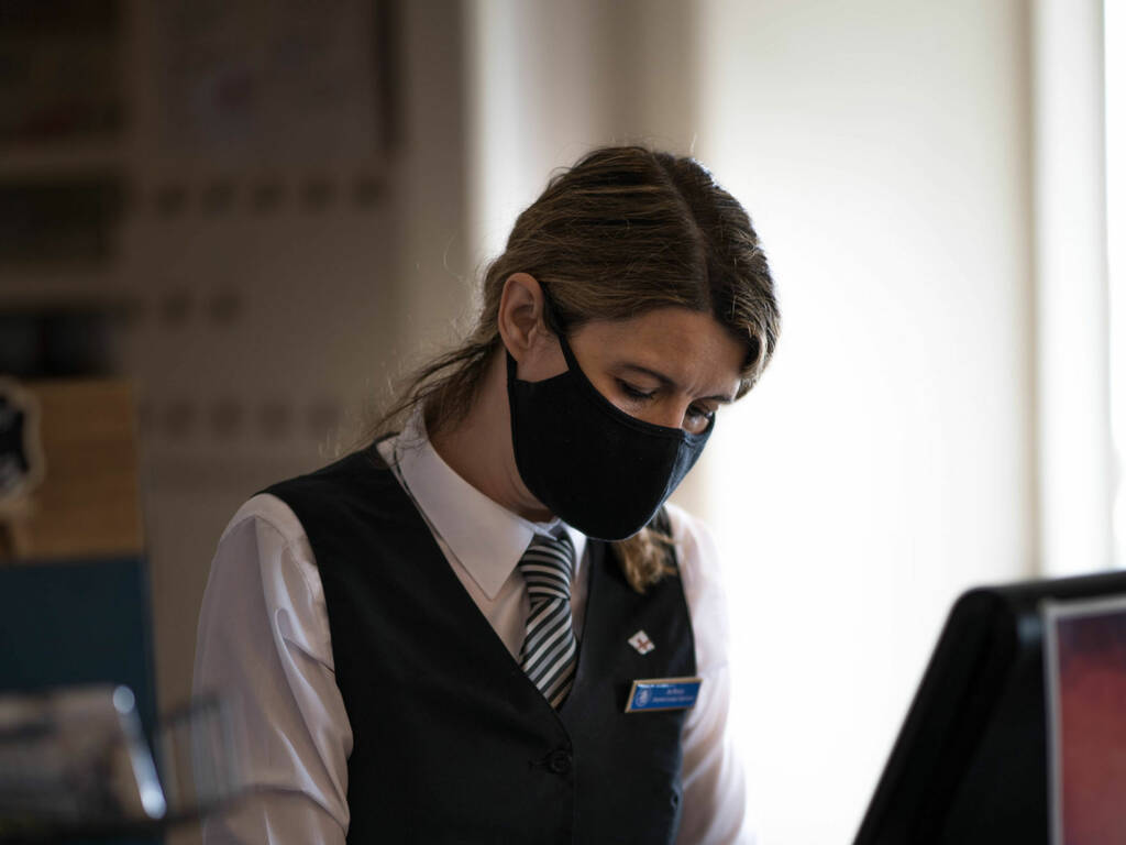 Lounge Staff in Mask